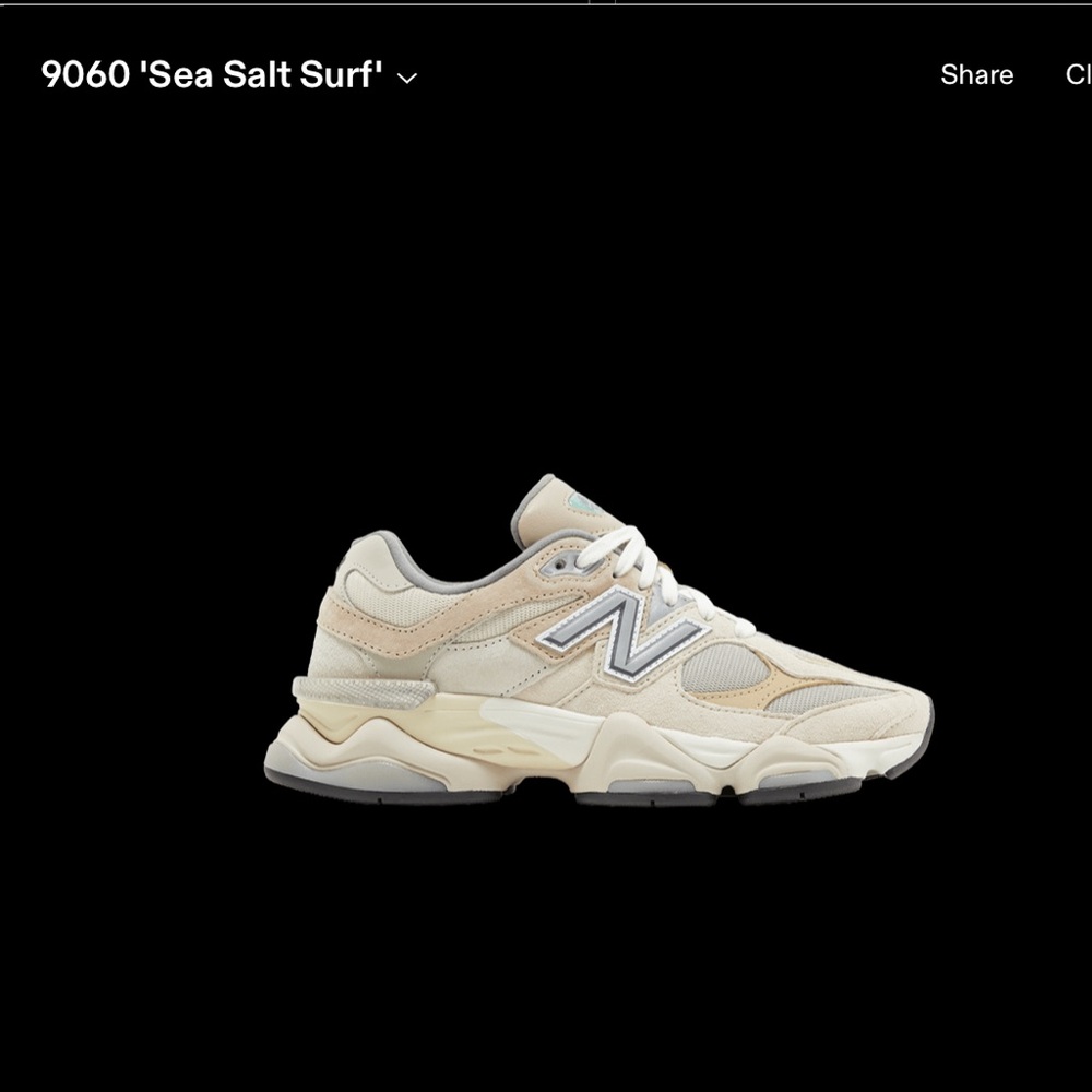 New Balance 9060 Cream and Gray Sneakers
